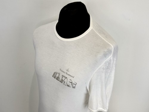 Vivienne Westwood, Vintage 90’s Vivienne Westwood "MAN" Logo Print White T Shirt Size Medium M
