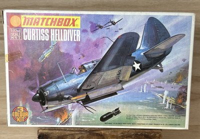 Vintage Matchbox Curtiss Helldiver 3 Color Model Kit 1:72 PK-104 SB2C-1  NEW