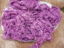 Washed and Dyed Fuchsia Suri Alpaca Fleece Spinning Wool Roving Farrah 9 oz.
