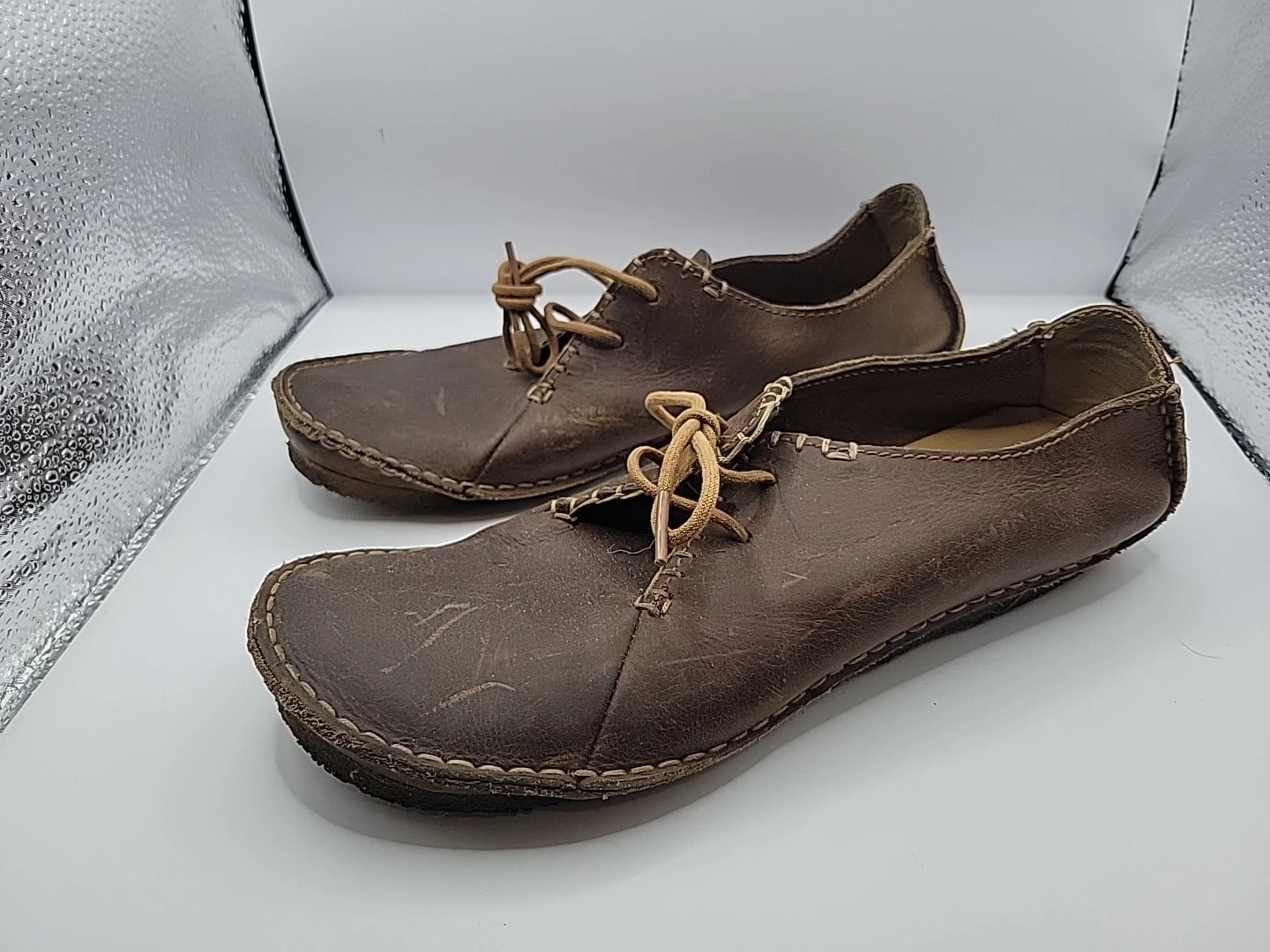 Clarks Originals Mocassino Donna 10M Faraway Field Marrone Pelle Suola Crepe Scarpa