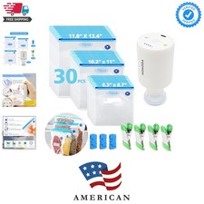 Sous Vide Cooking Bags - 30 Pack with Vacuum Pump  Clips for Freshness