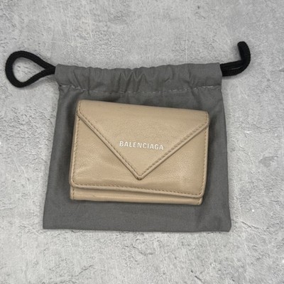 Size OS - Balenciaga Papier Wallet Mini Beige Tapioca *pre-owned BALENCIAGA-78RC