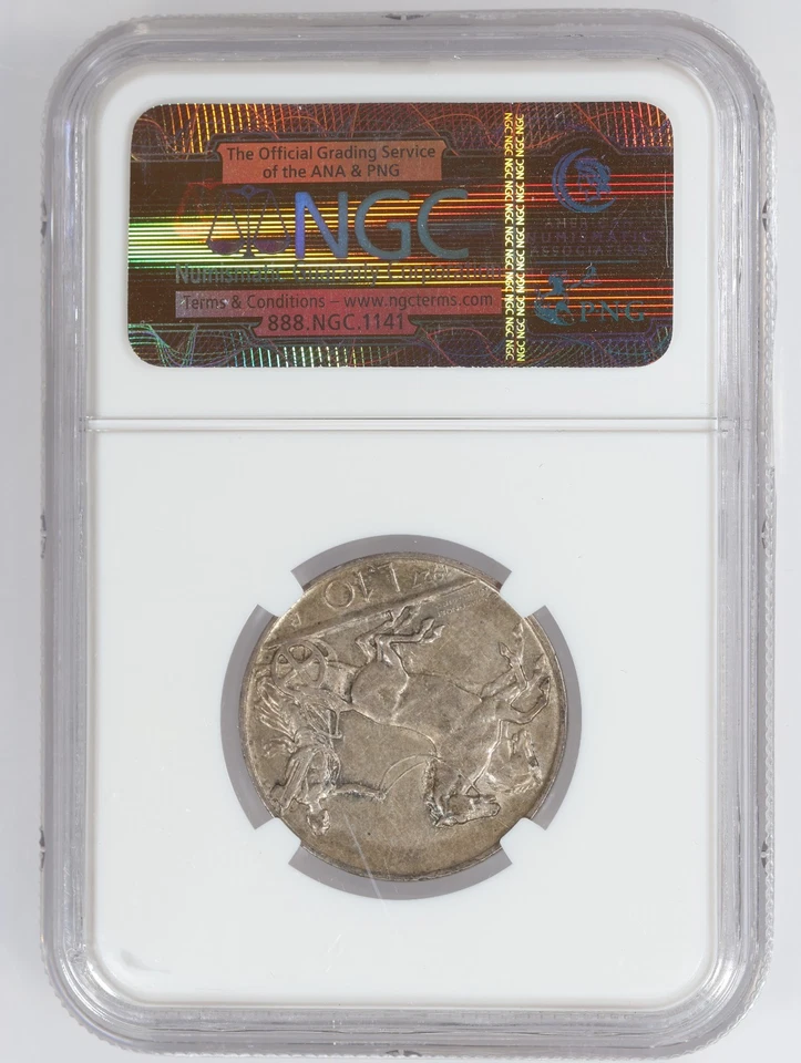 1927 R Italy Victor Emmanuel III Silver 10 Lire *FERT* - NGC AU 58 - Image 4 of 4