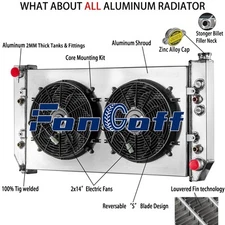 4-Row Radiator Shroud Fan Fits 82-91 Chevy C/K C10 C20 C30 GMC C1500 K2500 6.2L