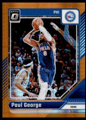 2024-25 Panini Donruss Optic Paul George #110 Hyper Orange Prizm 169/299 76ers