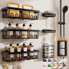 Shower Caddy 6-Pack Advanced Rustproof Design No Drilling Adhesive Shelves Rack