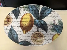 Rosanna Orchard Toscana Oval Serving Plate Platter Lemon 10.25" x 14.25"