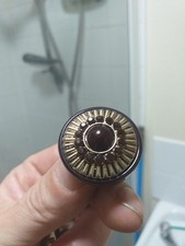 Beautiful Vintage Cocktail Ring Brown with Gold Metal And A Stone In The Middle