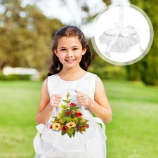 Flower Girl Basket with Handle Arrangement Bridal for Wedding