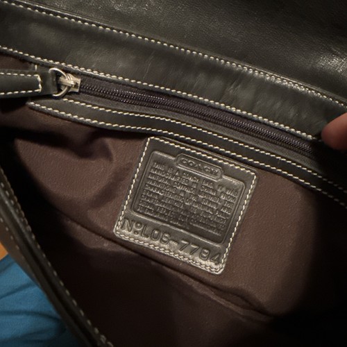 Coach Black Leather Hamptons Flap Purse Shoulder Bag East West Buckle # 7784 - Picture 9 of 11