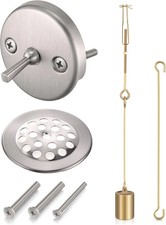 Universal Bath Tub Drain Linkage Assembly with Trip Lever and Strainer Done Cove