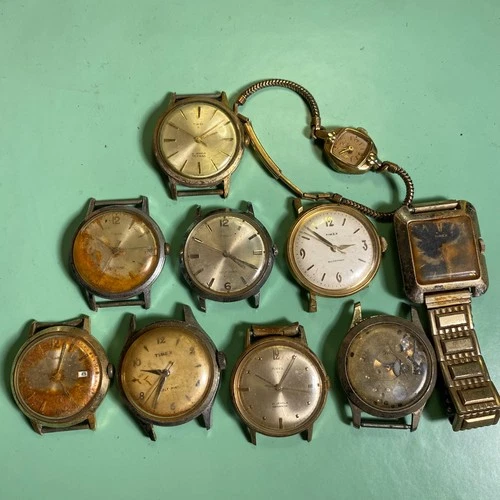Vintage Timex Wrist Watch vintage Lot of 10 untested as-is for parts or repair