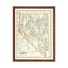 Old Map of Nevada 1884 - Vintage Nevada Art