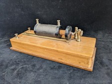 Vintage Detroit Coil Co Ruhmkorff Induction Spark Coil Wood Base Untested
