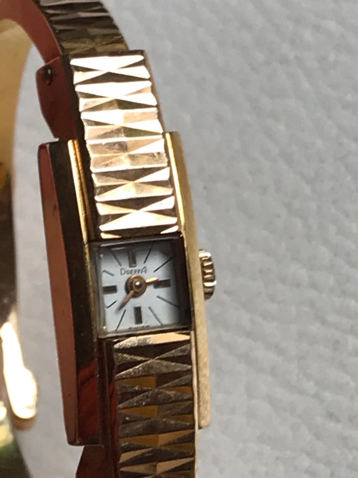 DREFFA Spangenuhr antik mechanisch Armbanduhr vergoldet ERG 20 micron incabloc - Bild 2 von 4
