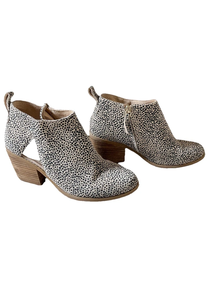 Botines TOMS Lea Macademia Mini Tacón Lunares 7.5 Vaquera Western Foto 2 de 4