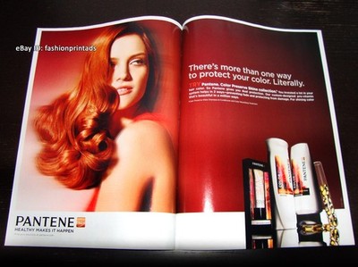 PANTENE Hair Care 2-Page PRINT AD 2011 OLYA IVANISEVIC pretty redhead