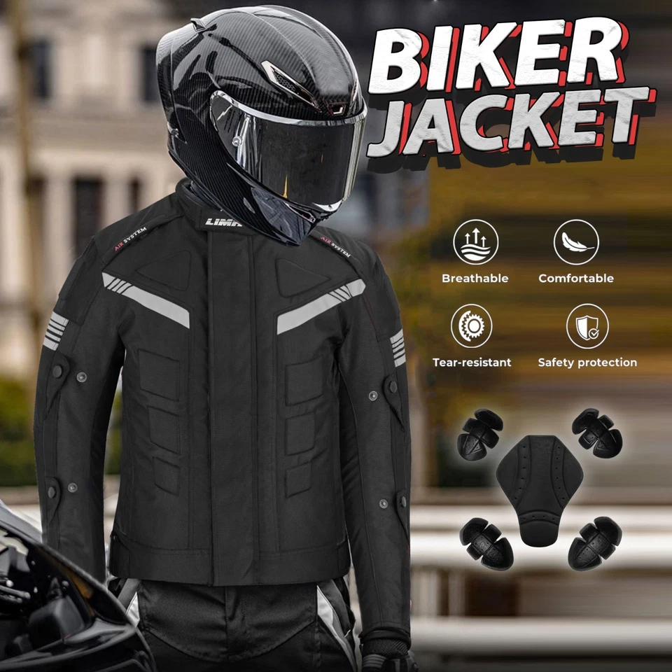 Chaqueta textil Cordura impermeable para motocicletas para hombre blindajes CE Foto 3 de 4