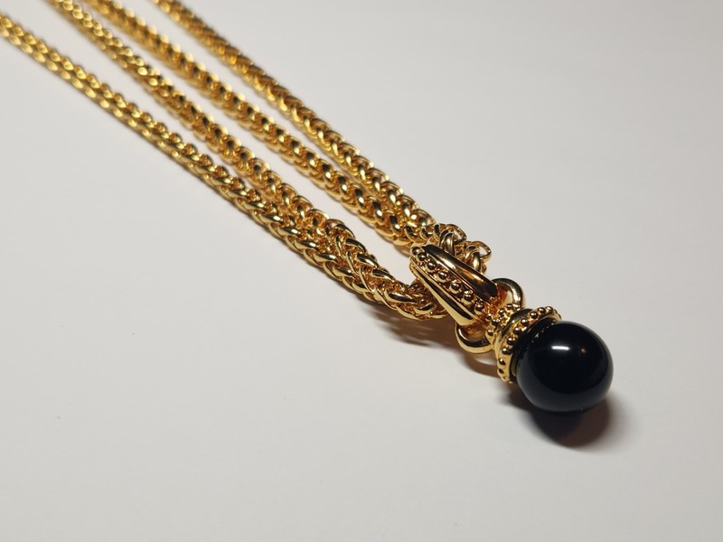 JOAN RIVERS SANTOIR Faux Black Pearl Necklace