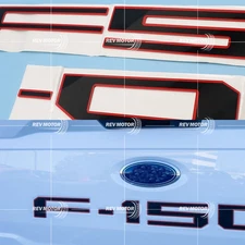 3D Raised Black Red Tailgate Inserts Letters Emblems fit for 2021-2024 F-150