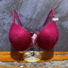 Victoria s Secret Bombshell Add-2-Cups Rose Lace Push Up Bra 36D Fresh Jam NWT