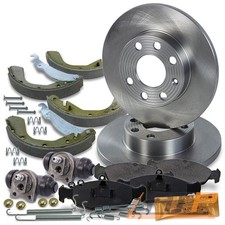 2 BREMSSCHEIBE+BREMSKLÖTZE VORN+RADBREMSZYLINDER HINTEN FÜR OPEL ASTRA F CORSA B