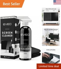 Gentle Screen Cleaner Spray Plush Microfiber Cloth Kit - Safe for All Devices