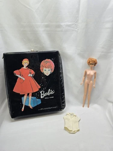 Rare Vintage 1960's Red Bubble Cut Barbie Doll Japan- Bendable Legs- With Case