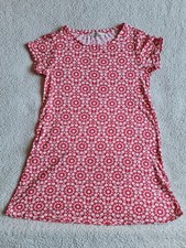 Ladies/Girls Red & White Geometric Pattern Dress  UK 8 Brand New Without Label