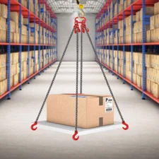 10T Chain Sling 10ft Chain Sling with Legs Grab Hooks 4x G80 3/8" Lifting Chains