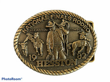 Vintage National Finals Rodeo 1982 Adult Size NFR Belt Buckle Hesston
