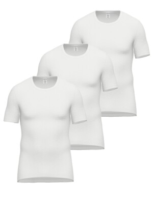 Ammann 3er Pack Shirt 1/2 Arm Doppelripp Exquisit 433162 Gr. 5-12 in Weiss