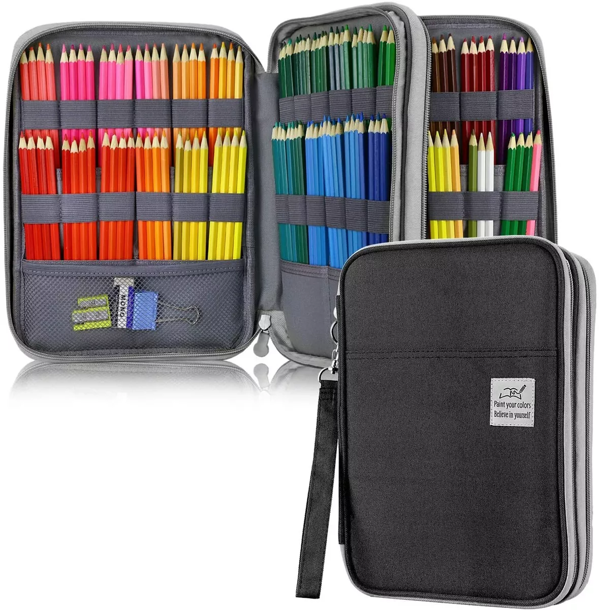 192 Slots Colored Pencil Case, Large Capacity Pencil Holder Pen Organizer  Bag wi