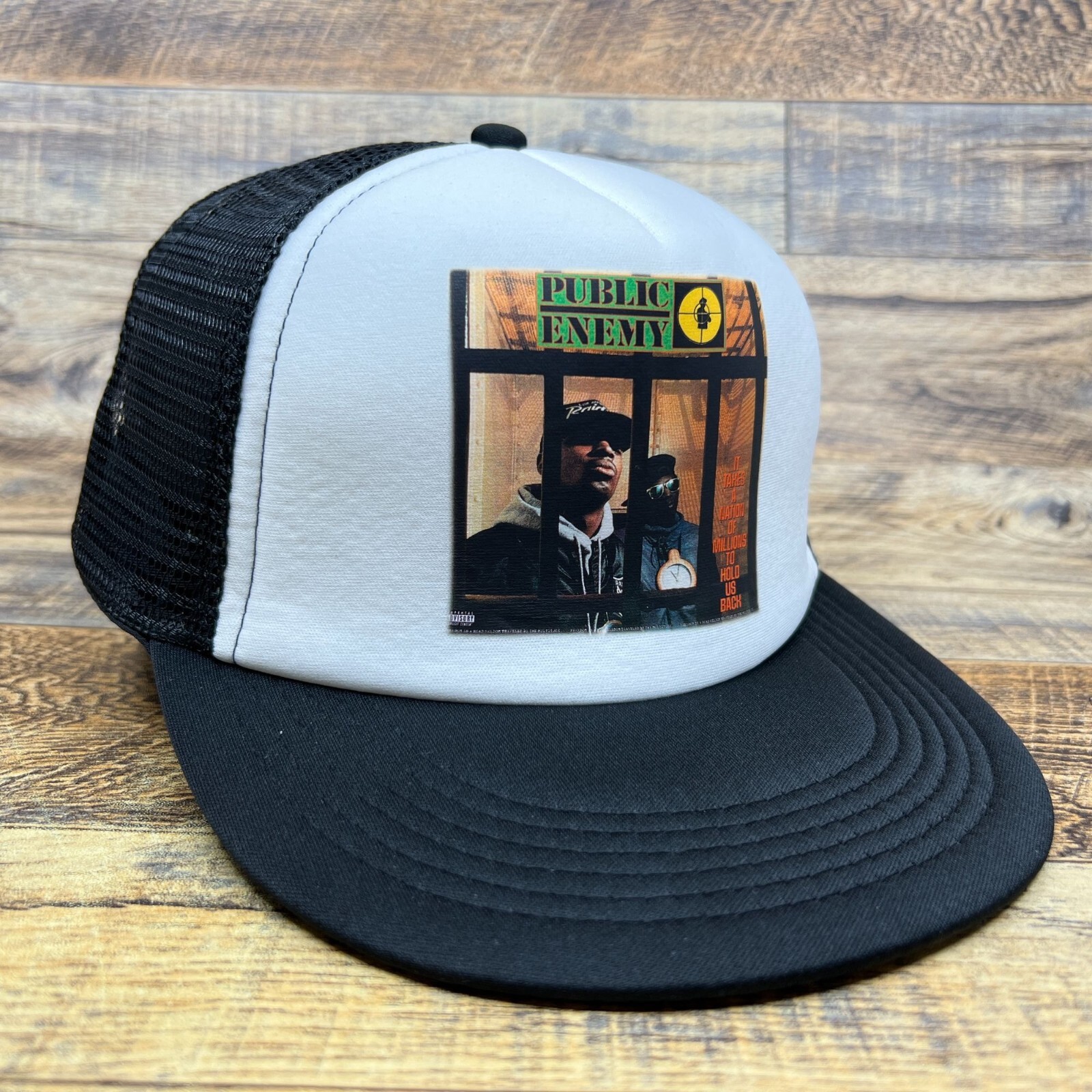 Public Enemy Mens Trucker Hat Black Snapback Album Cover 80s Hip Hop Ball  Cap