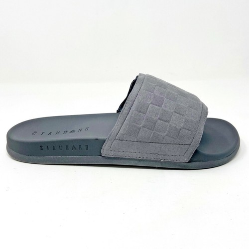 STNDRD Standard Los Angeles Monaco Checkerboard Gray Mens Slide Sandals - Picture 2 of 5