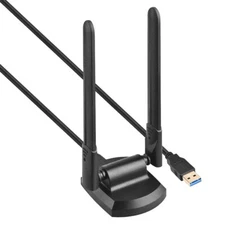 WiFi6E Tri-band AX5400 USB3.0 WiFi Adapter Wireless Network Card w/6dBi Antenna