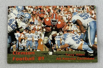 CFB Clemson Tigers 1989 Football Schedule Card-Terry Allen-First Union