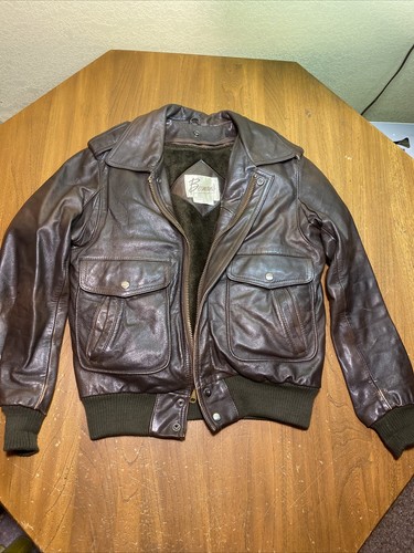 Vintage Berman's heavy Leather Bomber 