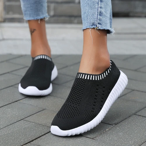 Women Fitness Walking Shoes Ladies Slip On Trainer Flat Casual Gym Sock SneakerT - Picture 2 of 24