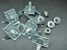 6 pc NORS door panel belt quarter panel moulding clips 1952 1953 1954 Mercury