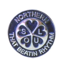 Northern Soul Dance Beatin Rhythm Blue Flower Metal Enamel Pin Badge Reggae Ska 