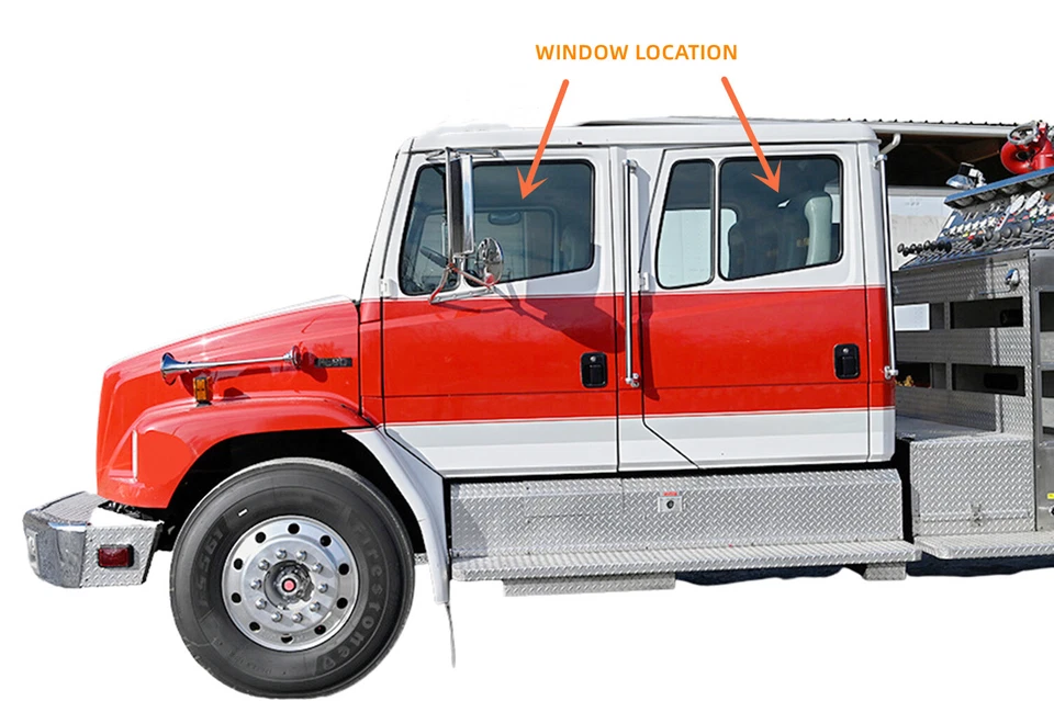 Vidrio de puerta delantera para 85-04 Freightliner FL50 FL60 FL70 FL80 FL106 FL112 FLC112 Foto 3 de 4