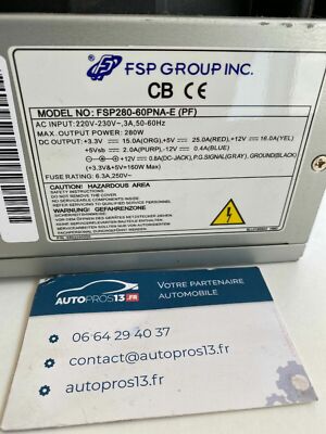 ALIMENTATION PC FSP Group INC FSP250-60PNA-E 6932770000 250W 220-230V 4A 50-60Hz EUR 49,95 - FR ALIMENTATION PC FSP Group INC FSP250-60PNA-E 6932770000 250W 220-230V 4A 50-60Hz EUR 49,95 - FR