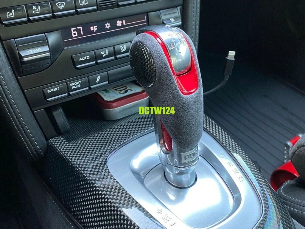 RARE OE carbon alcantara Red insert Porsche PDK shift knob 991 981