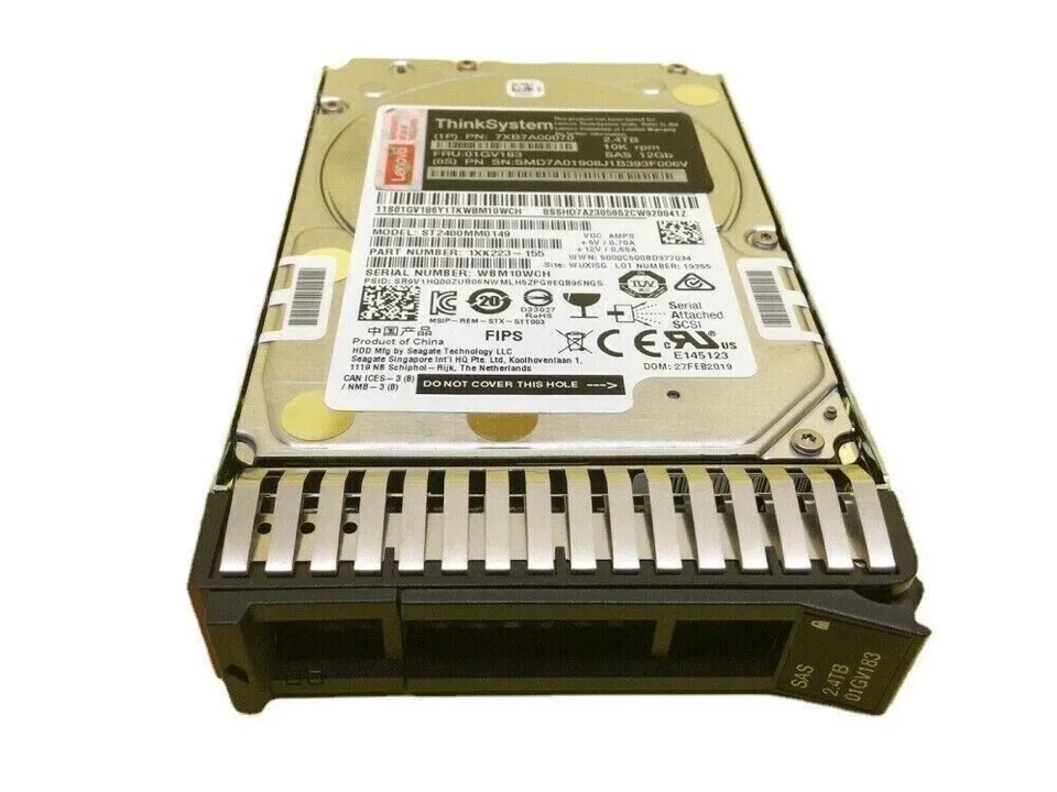 NEW 01GV183 7XB7A00070 Lenovo 2.4TB 10K SAS 12Gb/s 2.5" 512e SED HDD Hard Drive - Image 4 of 4