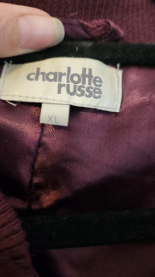 Faux Fur Bomber Burgundy Woman's Jacket Charlotte Russe Size XL - Image 3 of 3