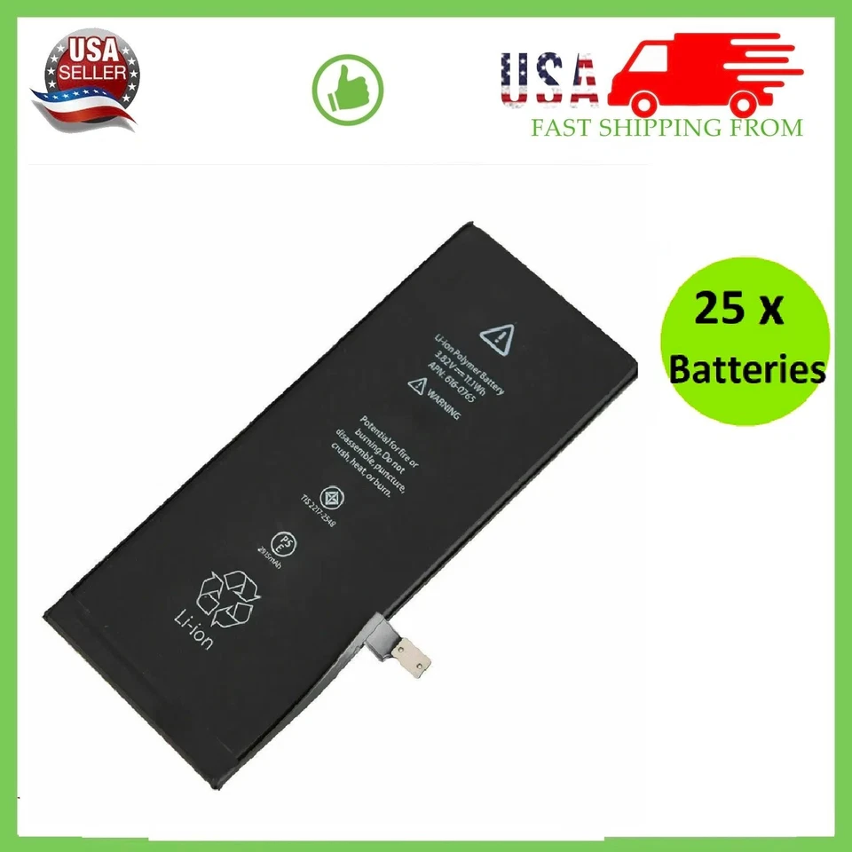 Lot 25 Premium Quality Replacement Battery For iPhone 5 6S 7 8 11 12 13 XR XS - Image 4 of 4