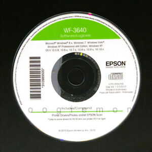 Setup CD ROM & Manual for EPSON WF-3640 Printer Software for Windows