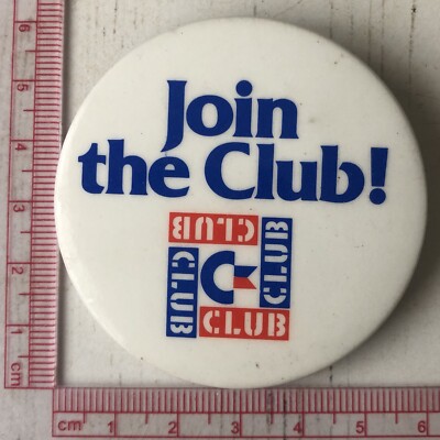 Vintage OG Join The Club! commodore video game computer club 57mm Pin Anstecker