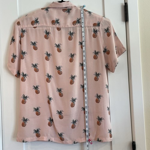 Cactus Man Ricky Singh Mens Large Cotton Short Sleeve Shirt Pineapple Pink Aloha - Picture 5 of 13